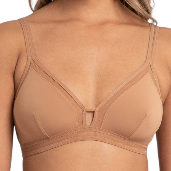 All.You.LIVELY Women's Mesh Trim Bralette - Warm Oak, Small (32C 32D 34A 34B) - Picture 1 of 5